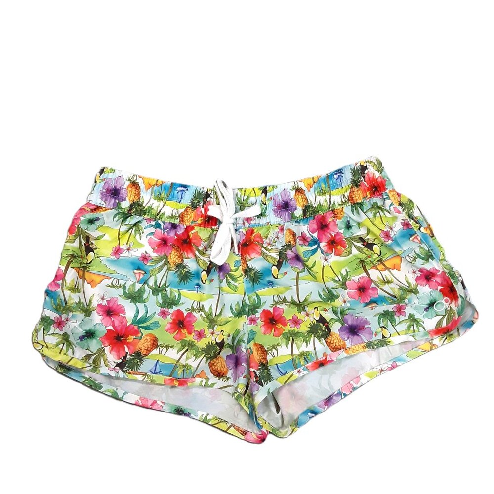Vintage OP Girls Athletic Shorts Size M (7-9) Drawstring Floral Pullon Easy Care